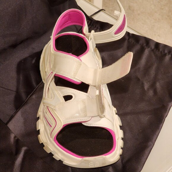Excellent EU39 BALENCIAGA Track Velcro Sneaker Sandal WhiteFluoPink - Picture 9 of 16